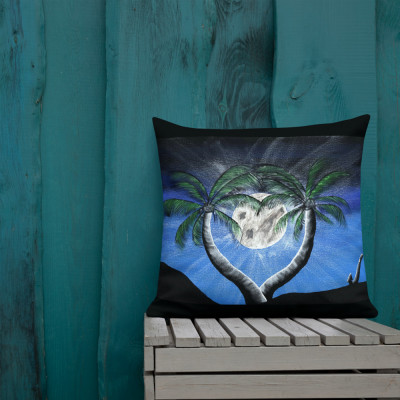 Maui Moon painting Premium Pillow