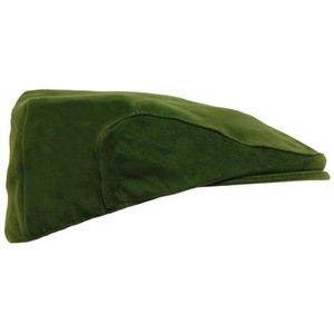 Mens Olive Green Moleskin Flat Cap