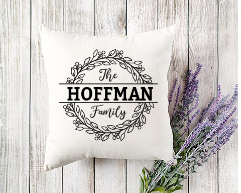 Personalized Family name Linen throw Pillow 16x 16