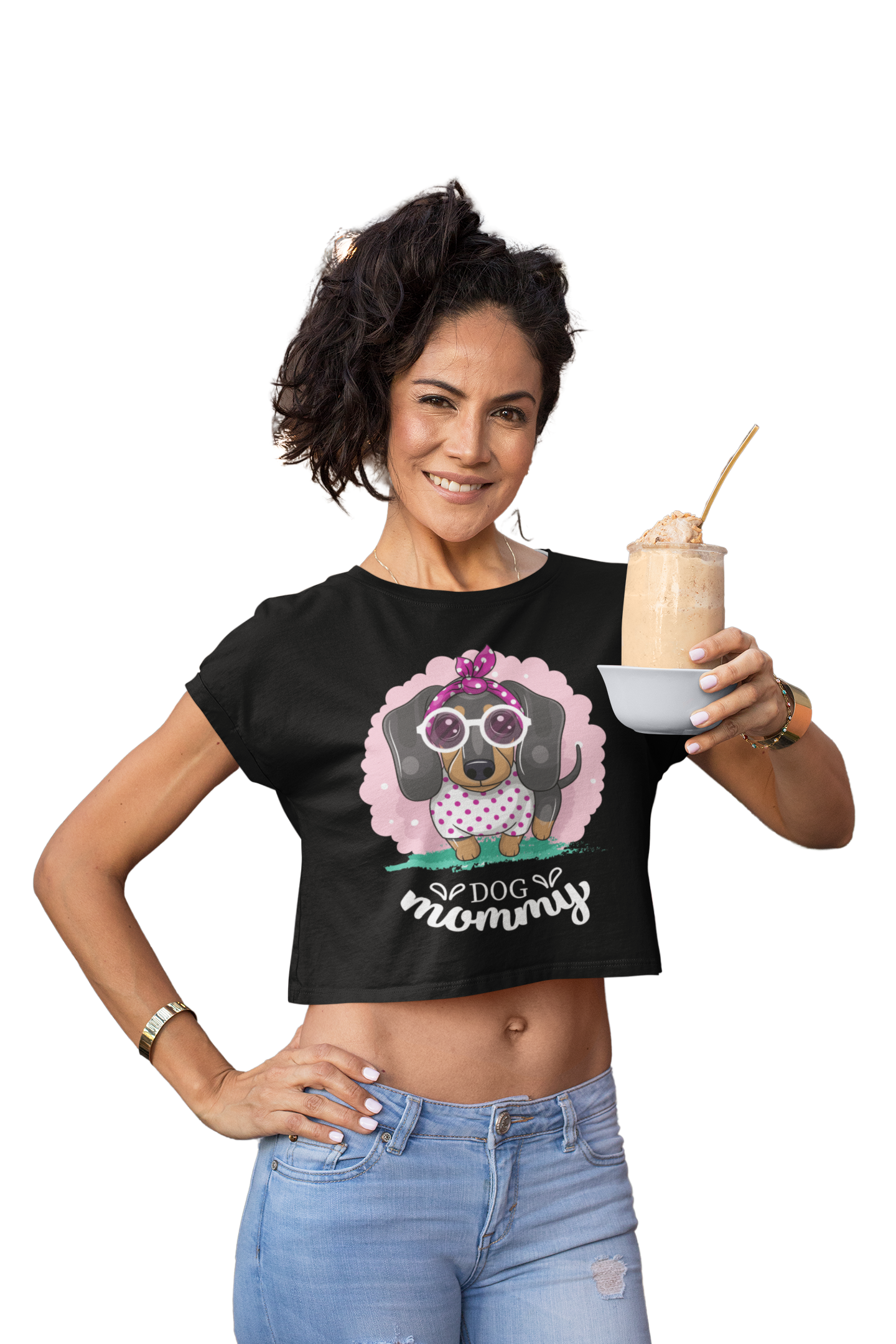 Cool Girl Dog Mommy Dachsie Women’s Crop Tee