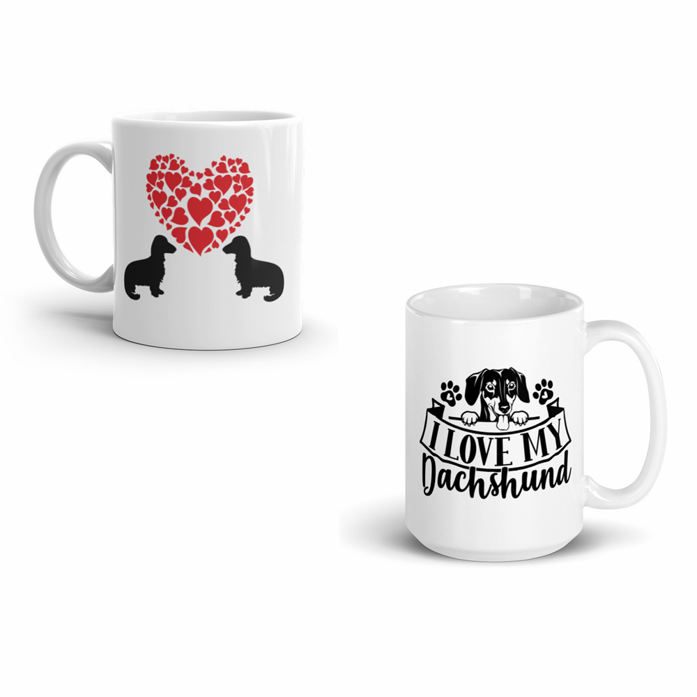 Love Heart - I love my Dachshund Glossy Mug